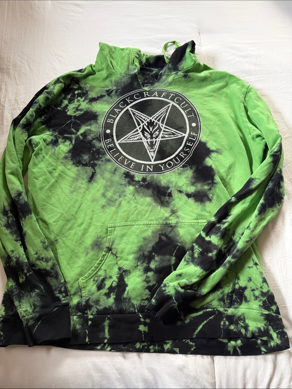BLACKCRAFT - Believe In Yourself - Green Lightning Dye Hoodie - SIZE XXL